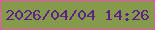 文字の大きさ：2、枠の色：ef53b7、背景の色：869a4b、文字の色：602089 無料ブログパーツのブログ時計