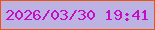 文字の大きさ：3、枠の色：ef540f、背景の色：bdb3e3、文字の色：c50cc7 無料ブログパーツのブログ時計