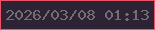 文字の大きさ：1、枠の色：ef5465、背景の色：2c2334、文字の色：756c74 無料ブログパーツのブログ時計