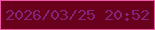 文字の大きさ：3、枠の色：ef56a4、背景の色：69011d、文字の色：83257a 無料ブログパーツのブログ時計