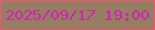 文字の大きさ：1、枠の色：ef5872、背景の色：977e62、文字の色：d221b3 無料ブログパーツのブログ時計