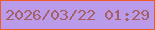文字の大きさ：1、枠の色：ef5a25、背景の色：b99be9、文字の色：a75f63 無料ブログパーツのブログ時計