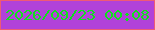 文字の大きさ：5、枠の色：ef5a75、背景の色：b142d9、文字の色：0fe11d 無料ブログパーツのブログ時計