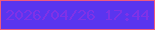 文字の大きさ：4、枠の色：ef5a7e、背景の色：5a35ef、文字の色：7f32e7 無料ブログパーツのブログ時計