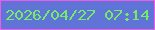 文字の大きさ：3、枠の色：ef5be6、背景の色：6074d8、文字の色：72ec69 無料ブログパーツのブログ時計