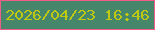 文字の大きさ：3、枠の色：ef5c8a、背景の色：46866b、文字の色：bfc914 無料ブログパーツのブログ時計