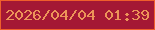文字の大きさ：4、枠の色：ef5f2b、背景の色：a41834、文字の色：ec9459 無料ブログパーツのブログ時計