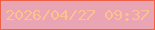 文字の大きさ：2、枠の色：ef6047、背景の色：eaa5b4、文字の色：fcc28e 無料ブログパーツのブログ時計