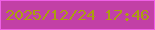 文字の大きさ：4、枠の色：ef60e6、背景の色：c240a6、文字の色：ab9e10 無料ブログパーツのブログ時計