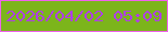 文字の大きさ：2、枠の色：ef61ec、背景の色：7cb51b、文字の色：af3fe6 無料ブログパーツのブログ時計
