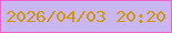 文字の大きさ：3、枠の色：ef62ce、背景の色：c9b7f2、文字の色：d49503 無料ブログパーツのブログ時計