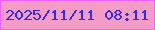 文字の大きさ：3、枠の色：ef62ff、背景の色：f39cc5、文字の色：372ae4 無料ブログパーツのブログ時計