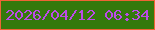 文字の大きさ：2、枠の色：ef6435、背景の色：34790c、文字の色：bc4be9 無料ブログパーツのブログ時計