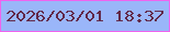 文字の大きさ：2、枠の色：ef64ee、背景の色：9ab6f9、文字の色：622848 無料ブログパーツのブログ時計