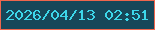 文字の大きさ：5、枠の色：ef664d、背景の色：174759、文字の色：3dd7ea 無料ブログパーツのブログ時計