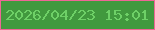 文字の大きさ：2、枠の色：ef6696、背景の色：41993e、文字の色：6ed067 無料ブログパーツのブログ時計