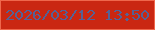 文字の大きさ：3、枠の色：ef674c、背景の色：ca2712、文字の色：546296 無料ブログパーツのブログ時計
