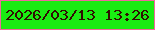 文字の大きさ：1、枠の色：ef679e、背景の色：19ec12、文字の色：310e02 無料ブログパーツのブログ時計
