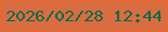 文字の大きさ：1、枠の色：ef682b、背景の色：d96d41、文字の色：066a4a 無料ブログパーツのブログ時計