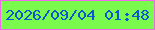 文字の大きさ：4、枠の色：ef6aea、背景の色：79fa4c、文字の色：0c57d2 無料ブログパーツのブログ時計