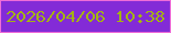 文字の大きさ：3、枠の色：ef6dd8、背景の色：832bd7、文字の色：a4b313 無料ブログパーツのブログ時計