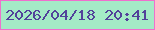 文字の大きさ：4、枠の色：ef70cd、背景の色：a4ebc6、文字の色：52429a 無料ブログパーツのブログ時計