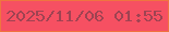 文字の大きさ：1、枠の色：ef7440、背景の色：f65062、文字の色：9f4352 無料ブログパーツのブログ時計