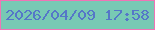 文字の大きさ：2、枠の色：ef74b6、背景の色：78c9b4、文字の色：5577c8 無料ブログパーツのブログ時計