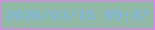 文字の大きさ：1、枠の色：ef77fe、背景の色：91b8a4、文字の色：7cb8ea 無料ブログパーツのブログ時計