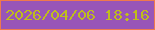文字の大きさ：1、枠の色：ef794d、背景の色：9855b8、文字の色：bfbc1c 無料ブログパーツのブログ時計