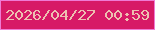 文字の大きさ：4、枠の色：ef7ad4、背景の色：d71966、文字の色：edbfb0 無料ブログパーツのブログ時計