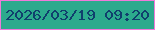 文字の大きさ：1、枠の色：ef7ada、背景の色：2caa8d、文字の色：103f6d 無料ブログパーツのブログ時計