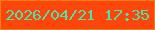 文字の大きさ：1、枠の色：ef7f15、背景の色：fd460c、文字の色：4ee1a9 無料ブログパーツのブログ時計