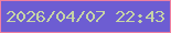 文字の大きさ：2、枠の色：ef7fa0、背景の色：6d5dd2、文字の色：c6d4a5 無料ブログパーツのブログ時計