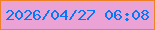 文字の大きさ：4、枠の色：ef8024、背景の色：eba3d5、文字の色：0578f9 無料ブログパーツのブログ時計