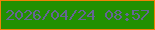 文字の大きさ：1、枠の色：ef8207、背景の色：229001、文字の色：656594 無料ブログパーツのブログ時計