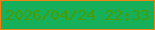 文字の大きさ：2、枠の色：ef8214、背景の色：16b05b、文字の色：479d02 無料ブログパーツのブログ時計