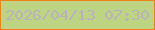 文字の大きさ：3、枠の色：ef8319、背景の色：bdd482、文字の色：b9b2bd 無料ブログパーツのブログ時計