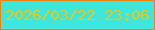 文字の大きさ：2、枠の色：ef8408、背景の色：3ee6db、文字の色：e5c91a 無料ブログパーツのブログ時計
