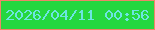 文字の大きさ：5、枠の色：ef8568、背景の色：25d73f、文字の色：6ce5e1 無料ブログパーツのブログ時計