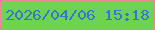 文字の大きさ：1、枠の色：ef859a、背景の色：6cd452、文字の色：3975c9 無料ブログパーツのブログ時計