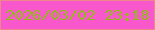 文字の大きさ：1、枠の色：ef868a、背景の色：f957cc、文字の色：90bd14 無料ブログパーツのブログ時計