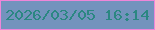 文字の大きさ：1、枠の色：ef86d9、背景の色：7393bd、文字の色：2b8782 無料ブログパーツのブログ時計