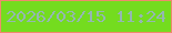 文字の大きさ：3、枠の色：ef8a6c、背景の色：74dc1f、文字の色：94b7b2 無料ブログパーツのブログ時計