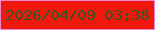 文字の大きさ：2、枠の色：ef8ad1、背景の色：f2170d、文字の色：355623 無料ブログパーツのブログ時計