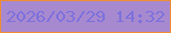 文字の大きさ：4、枠の色：ef8c33、背景の色：a789cf、文字の色：7d71dd 無料ブログパーツのブログ時計