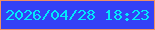 文字の大きさ：3、枠の色：ef8f64、背景の色：3341f6、文字の色：02e8fb 無料ブログパーツのブログ時計