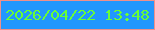 文字の大きさ：1、枠の色：ef908b、背景の色：2297fd、文字の色：68fd36 無料ブログパーツのブログ時計