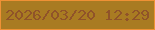 文字の大きさ：5、枠の色：ef9135、背景の色：a97b22、文字の色：905329 無料ブログパーツのブログ時計