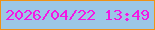 文字の大きさ：4、枠の色：ef9217、背景の色：9cc7e6、文字の色：f317e4 無料ブログパーツのブログ時計